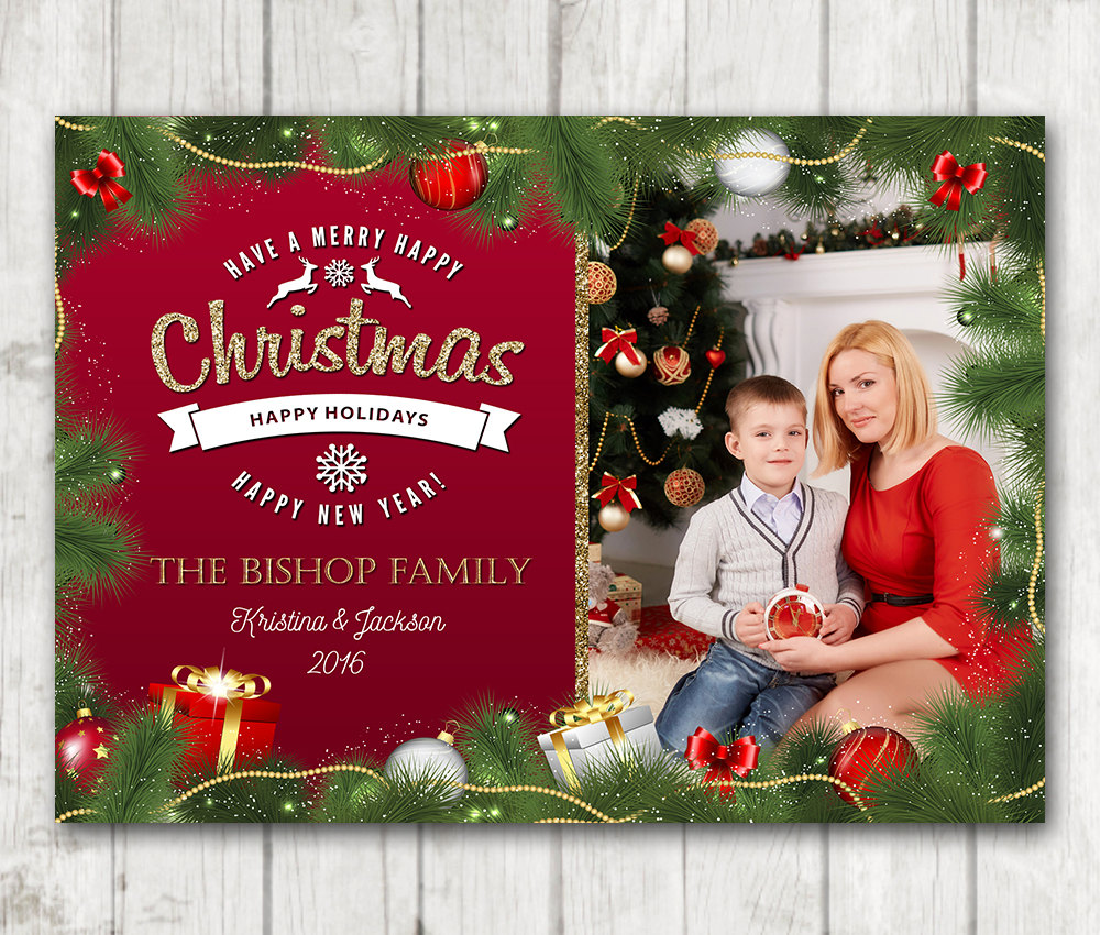 Custom Christmas Card, Christmas Card Happy Barn
