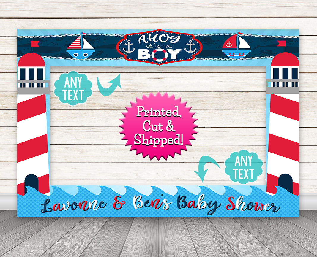 Fonkelnieuw Nautical Photo Booth Frame - Ahoy It's a Boy Photo Prop – Happy Barn UI-84