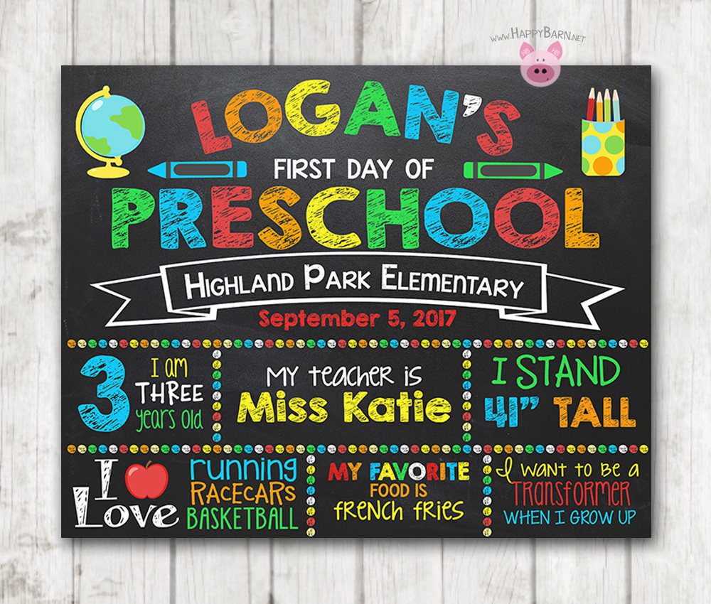 first day of kindergarten printable