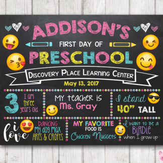 Printable First Day of School Sign First Day of Preschool Chalkboard ...