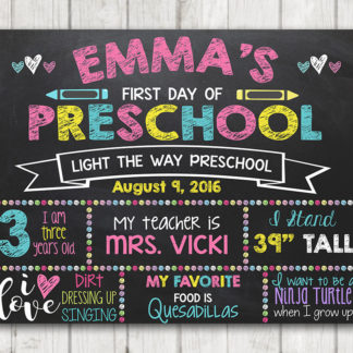 Printable First Day of School Sign First Day of Preschool Chalkboard Sign Printable Kindergarten Sign Back to School Photo Prop - 11 x 14