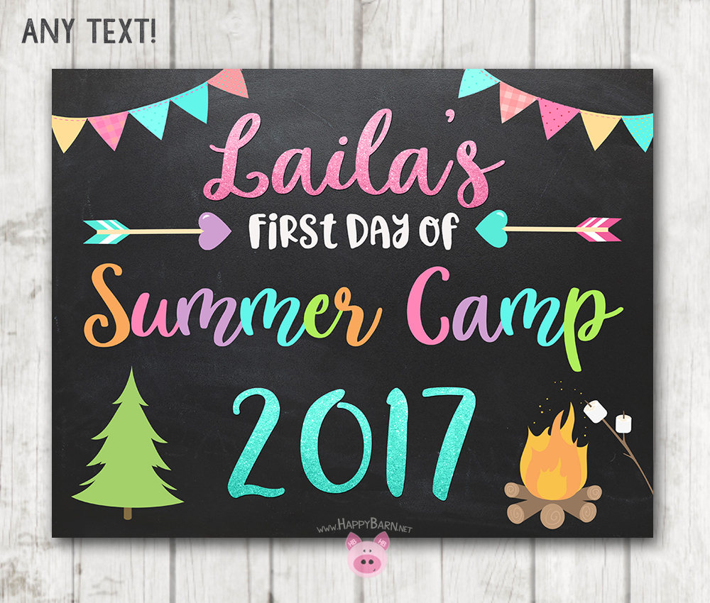 First Day Of Camp Sign Free Printable