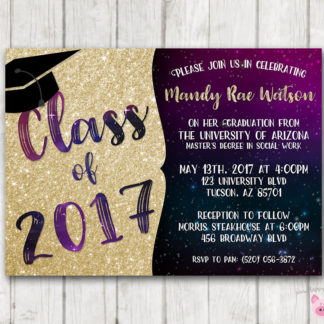 Printable Graduation Invitations, Galaxy Graduation Invites