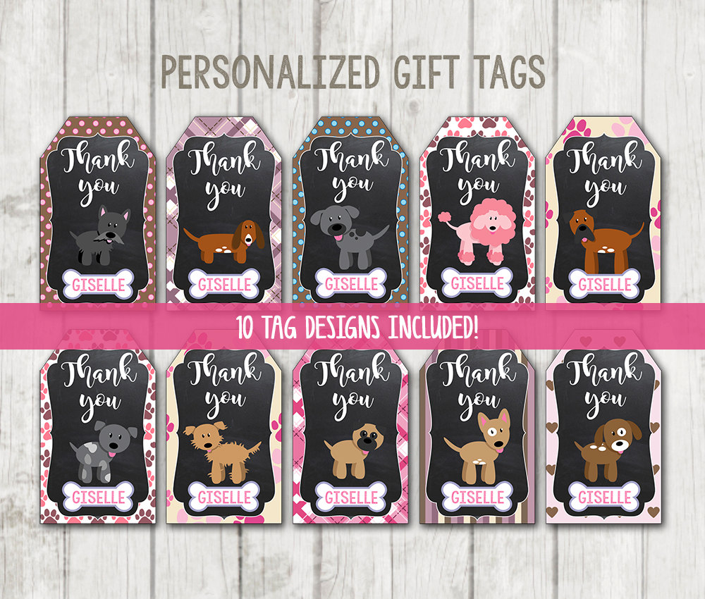 Printable Puppy Thank You Tags, Puppy Tags Happy Barn