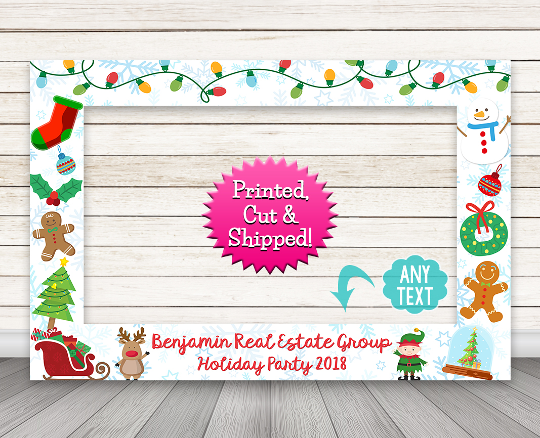 Christmas Photo Booth Frame - Holiday Party Photo Booth Frame Prop ...